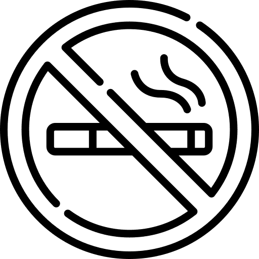 A simple black silhouette of a cat.